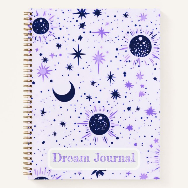Celestial Sun Moon Stars Dream Journal (Front)