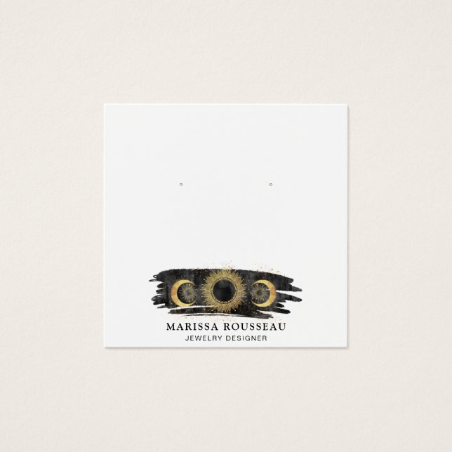 Celestial Sun Moon Stars Earring Display Card (Front)