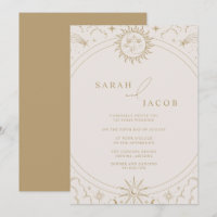 Celestial Sun Moon Stars Gold Wedding