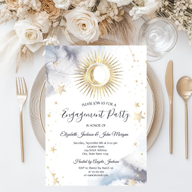 Celestial Sun,Moon,Stars  Invitation (Creator Uploaded)