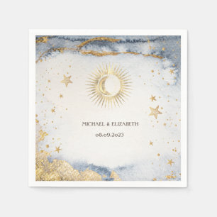 Celestial Sun,Moon,Stars Napkin
