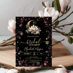 Celestial Sun,Moon,Stars Roses Night Sky Bridal Invitation