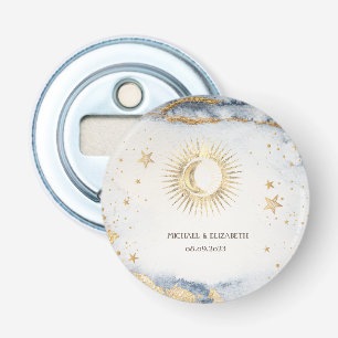Celestial Sun,Moon,Stars Watercolor Bottle Opener