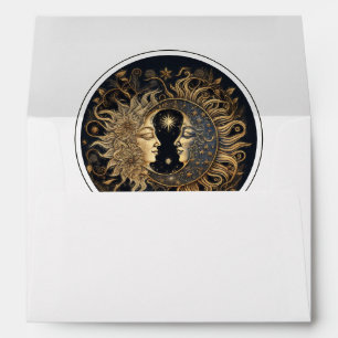 Celestial Sun Moon Stars Wedding  Envelope