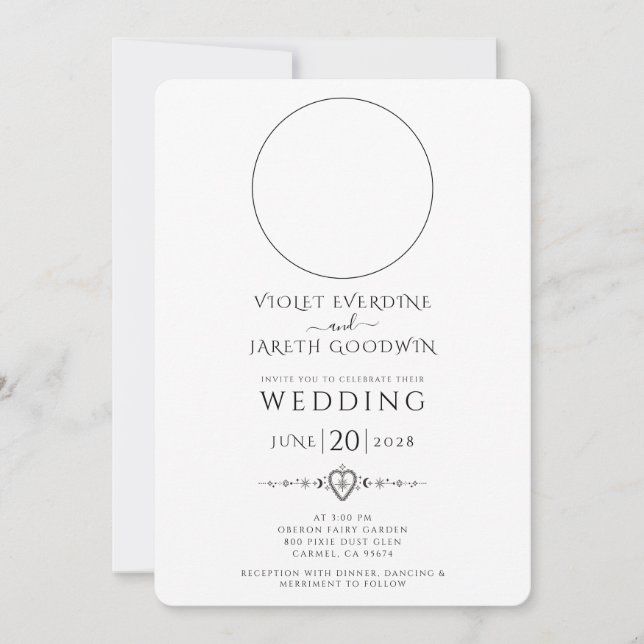 Celestial Sun Moon Stars Wedding  Invitation (Front)