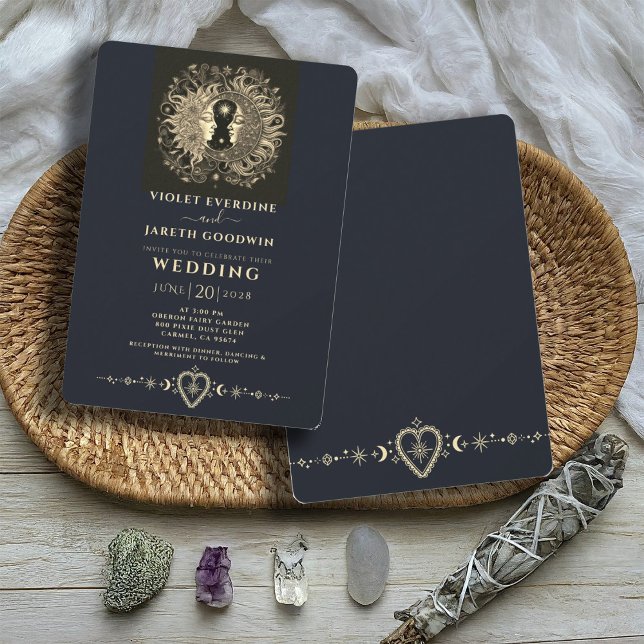 Celestial Sun Moon Stars Wedding  Invitation (Creator Uploaded)