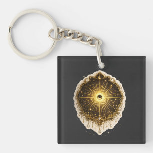Celestial Sun Moon Symbol Sacred Cosmic Balance Key Ring
