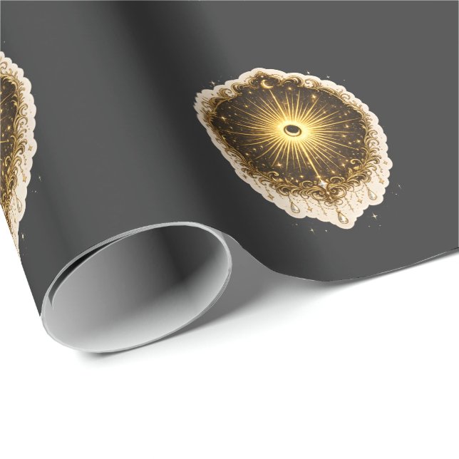 Celestial Sun Moon Symbol Sacred Cosmic Balance Wrapping Paper (Roll Corner)