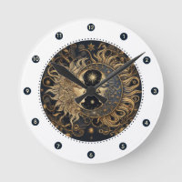 Celestial Sun Moon Wall Clock