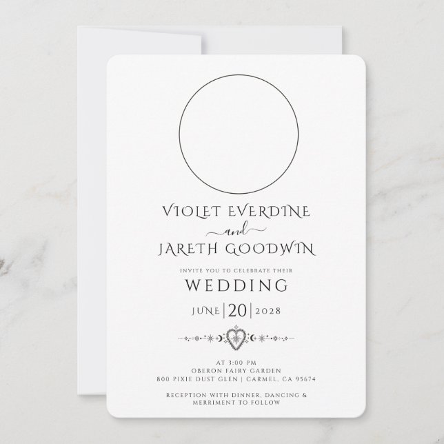 Celestial Sun Moon Wedding Invitation (Front)