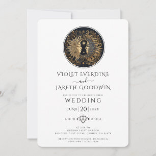 Celestial Sun Moon Wedding Invitation