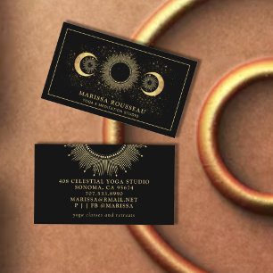 Celestial Sun Moon Yoga Instructor Business Card