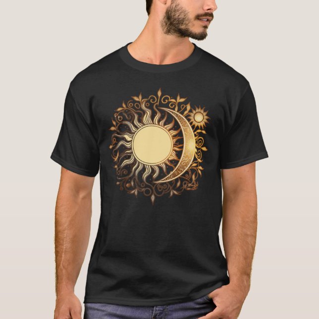 Celestial Sun Moon Yoga Meditation Zen Buddhism Sy T-Shirt (Front)