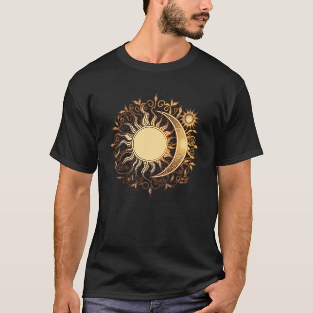 Celestial Sun Moon Yoga Meditation Zen Buddhism Sy T-Shirt (Front)