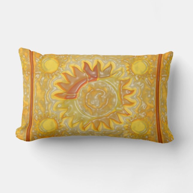 Celestial Sun Orange Lumbar Cushion (Front)