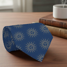 Celestial Sun Pattern Teacher Quote Personalised Tie