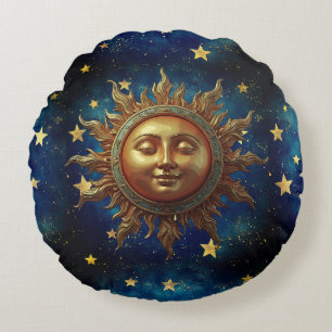 Celestial Sun Round Cushion