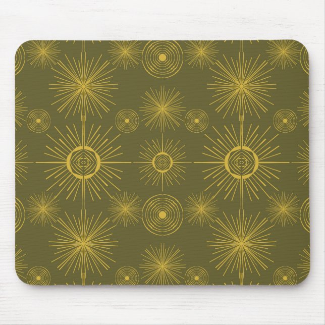 Celestial Sun Stars Olive Green  Mouse Pad (Front)