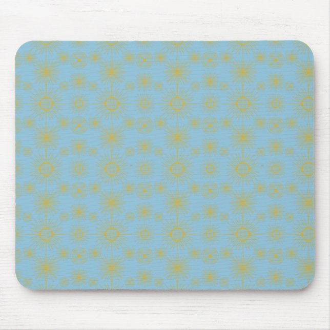 Celestial Sun Stars Sky Blue Mouse Pad (Front)