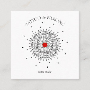 Celestial Sun Tattoo and Piercing Studio Logo Square Business Card