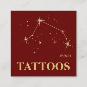 Celestial Sun Tattoo Salon Square Business Card