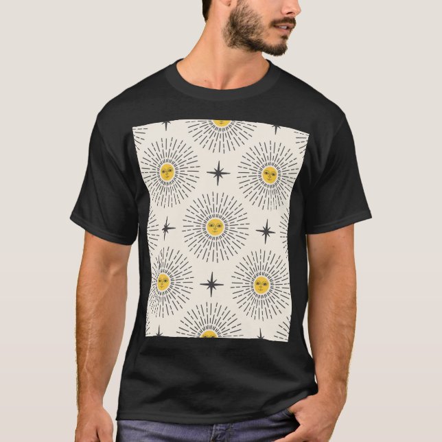 Celestial Sunshine Vintage Pattern T-Shirt (Front)