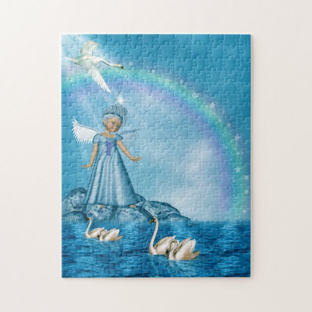 Celestial Swan Guardian Jigsaw Puzzle (Vertical)