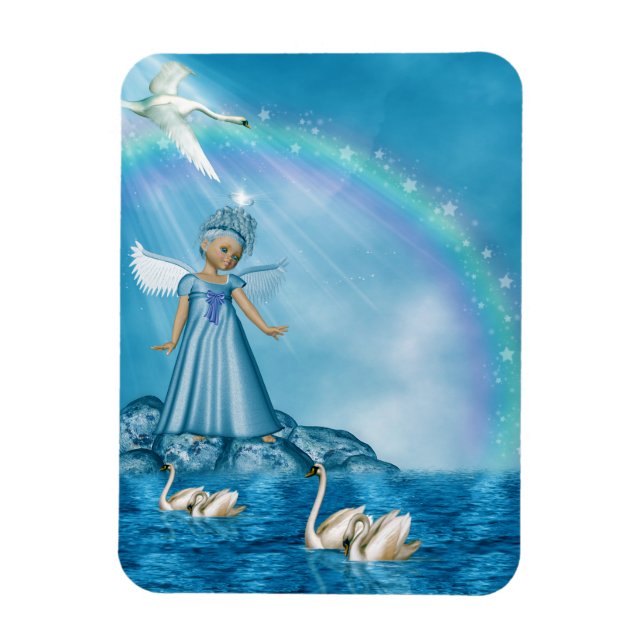 Celestial Swan Guardian Magnet (Vertical)