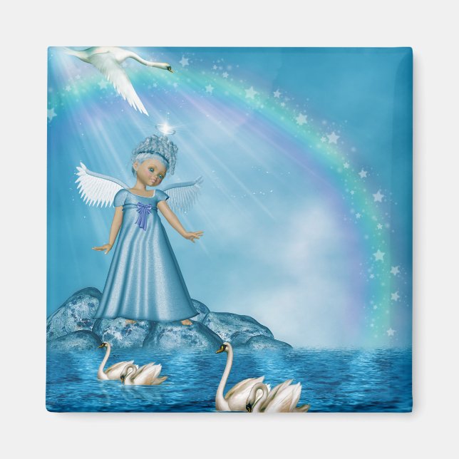 Celestial Swan Guardian Magnet (Front)