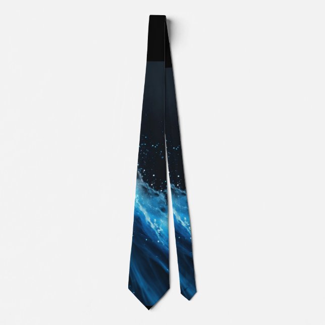 Celestial Symphony in Blue, Silver, and Grey Tie (Front)