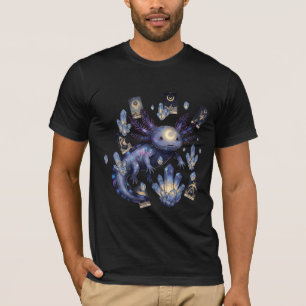 Celestial Tarot Axolotl T-Shirt   Mystical Moon Ma