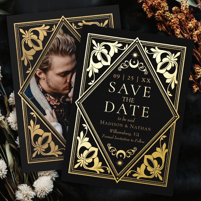 Celestial Tarot Gothic Wedding Photo Save the Date (Creator Uploaded)