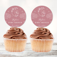 Celestial Tarot Rose Baby Shower Stickers