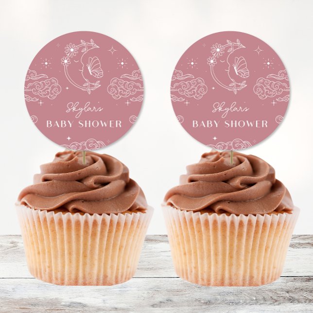 Celestial Tarot Rose Baby Shower Stickers (Creator Uploaded)