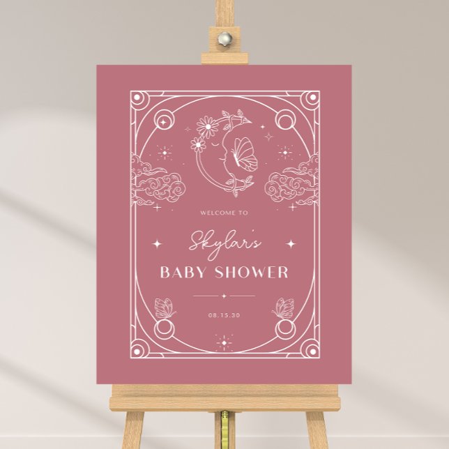 Celestial Tarot Rose Baby Shower Welcome Sign (Creator Uploaded)