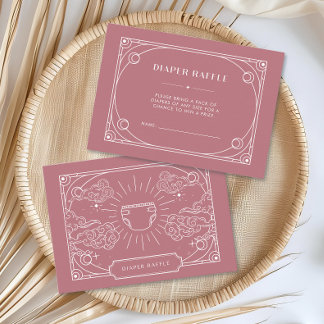 Celestial Tarot Rose Diaper Raffle Enclosure Card