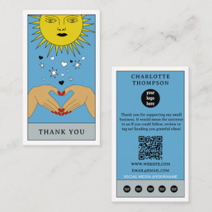 Celestial Tarot Sun Logo Thank You Small Business Card