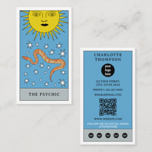 Celestial Tarot Sun Snake Psychic Logo Business Card