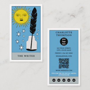 Celestial Tarot Sun Writer Author Modern Logo Business Card