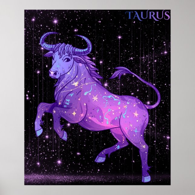 Celestial Taurus – Astrology Art Poster (Front)