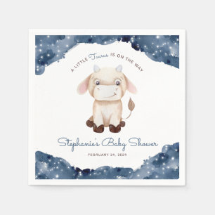 Celestial Taurus Watercolor Baby Shower Napkin