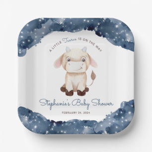 Celestial Taurus Watercolor Baby Shower  Paper Plate