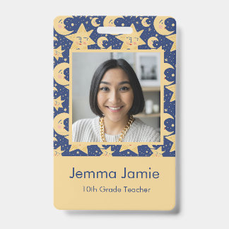 Celestial Teacher ID Badge - Customizable DesBadge