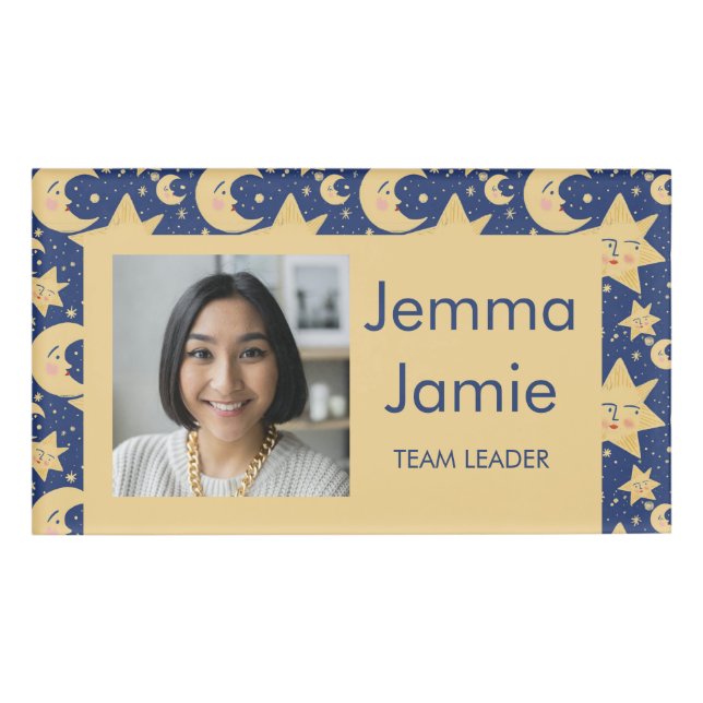 Celestial Teacher ID Badge - Customizable DesBadge (Front)