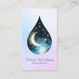 Celestial Themed Nail Artistry Business Card