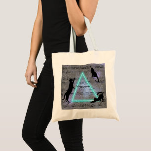 Celestial Three Music-Loving Black Cats  Tote Bag