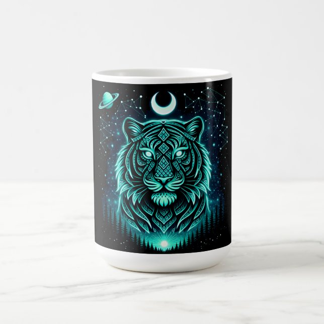 Celestial Tiger – Cosmic Striker Wildlife Galaxy Coffee Mug (Center)
