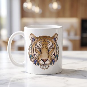 Celestial Tiger Mug Luxury Line Art