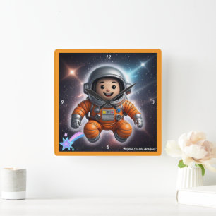 "Celestial Travel" Square Wall Clock
