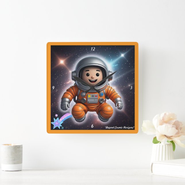 "Celestial Travel" Square Wall Clock (Home)